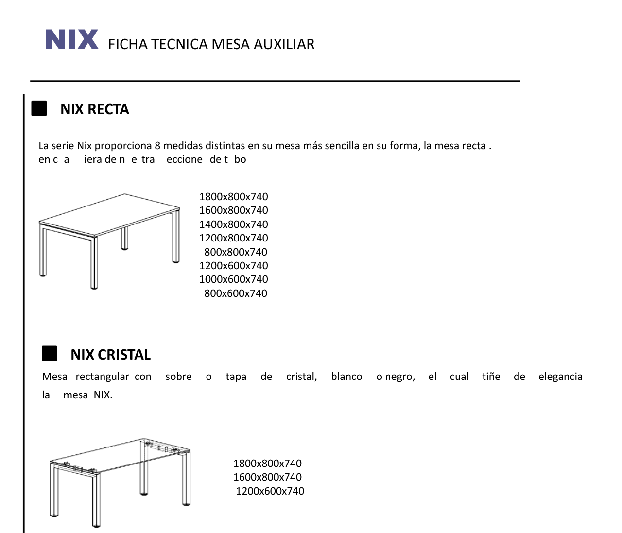 Mesa auxiliar Nix - Modelos