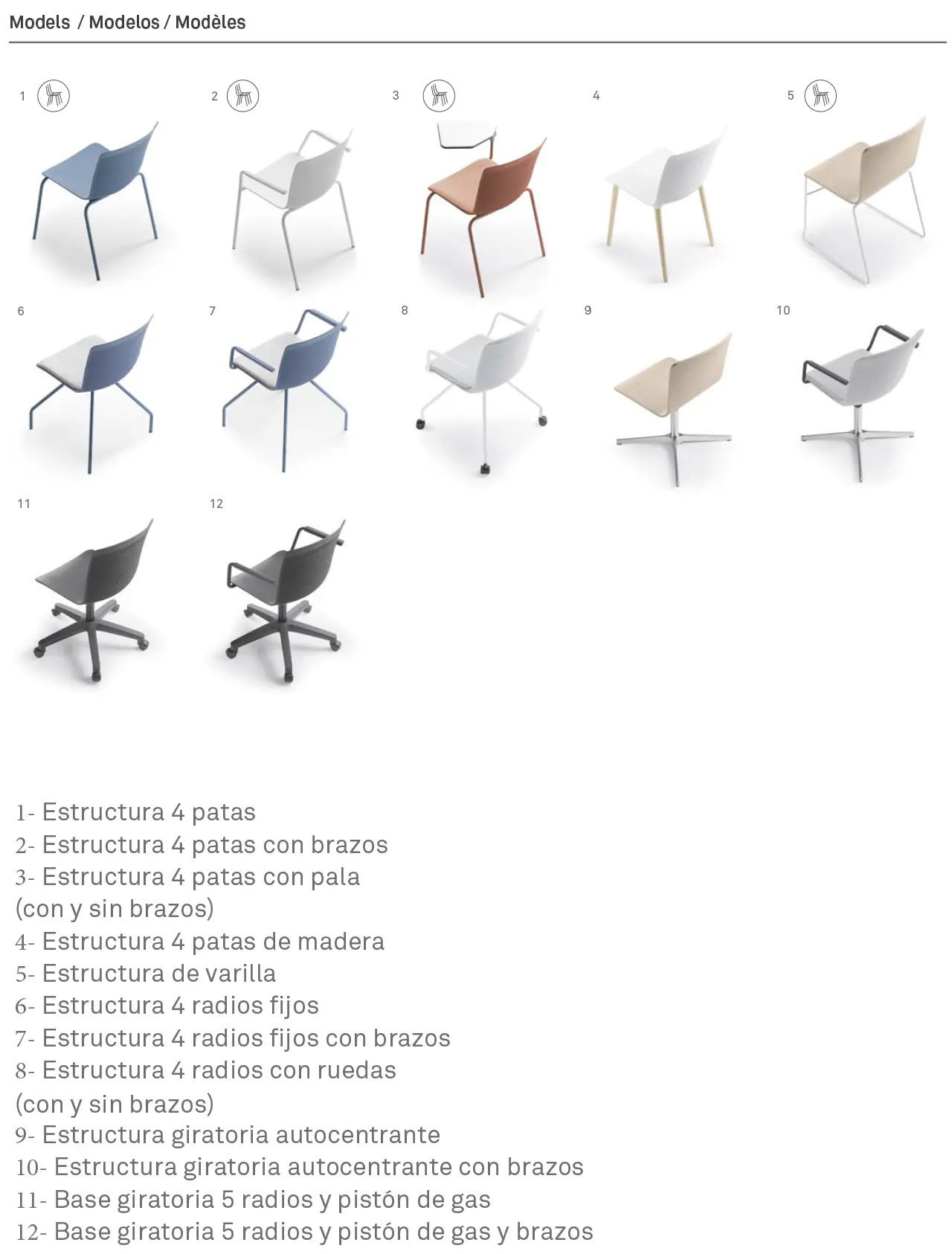 Silla GLOVE - Modelos